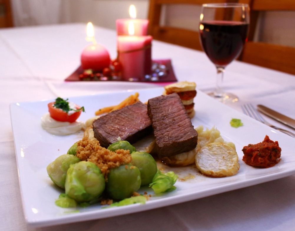steak, essen, gourmet, wein, romantisch, Nahrung, ern&auml;hrung