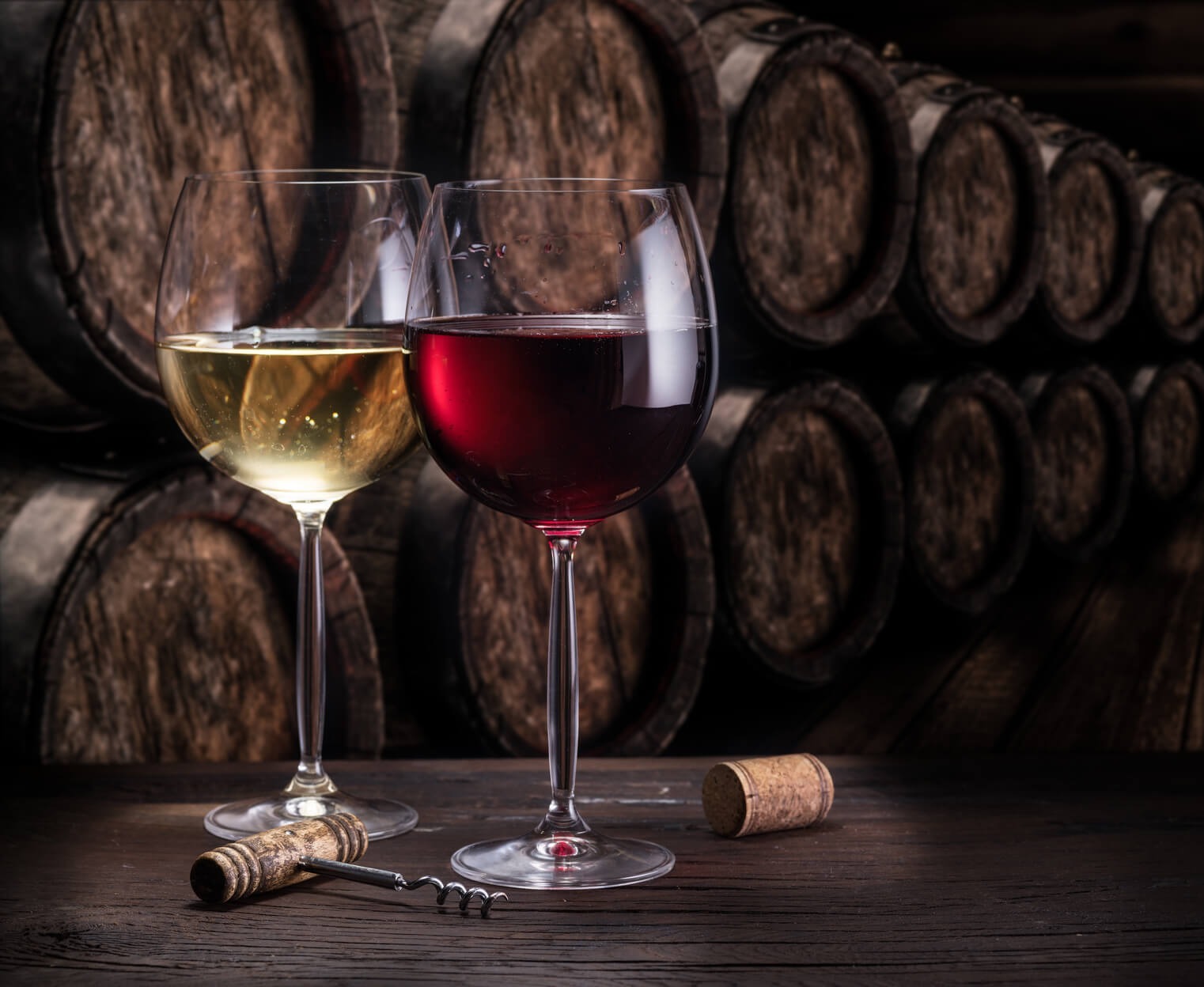 Rotwein, Wei&szlig;wein, Weinfass, Barrique, Weinglas, Korken, Korkenzieher, Schoppen, Alkohol